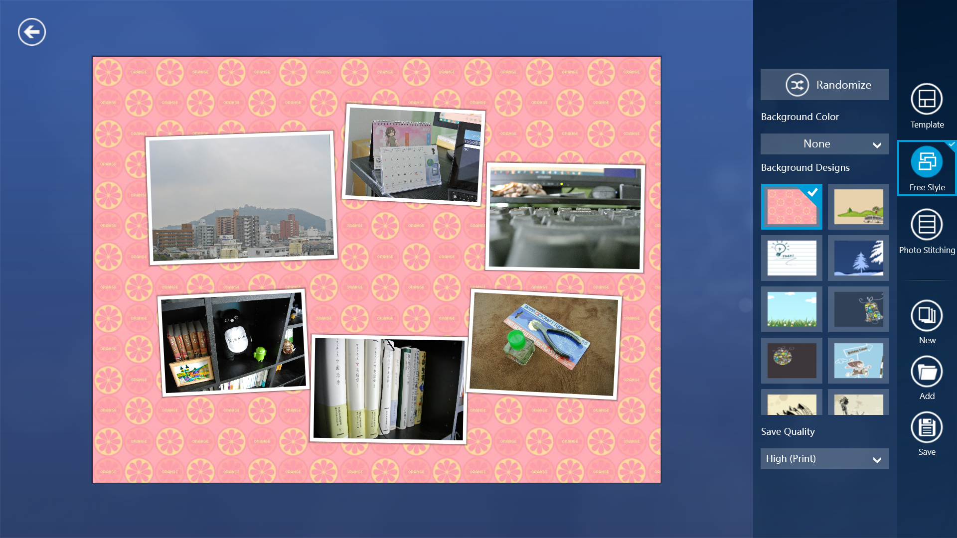 タブレットでの利用に適した「Fotor for Windows 8」。“Edit”と“Collage”機能のみが利用可能