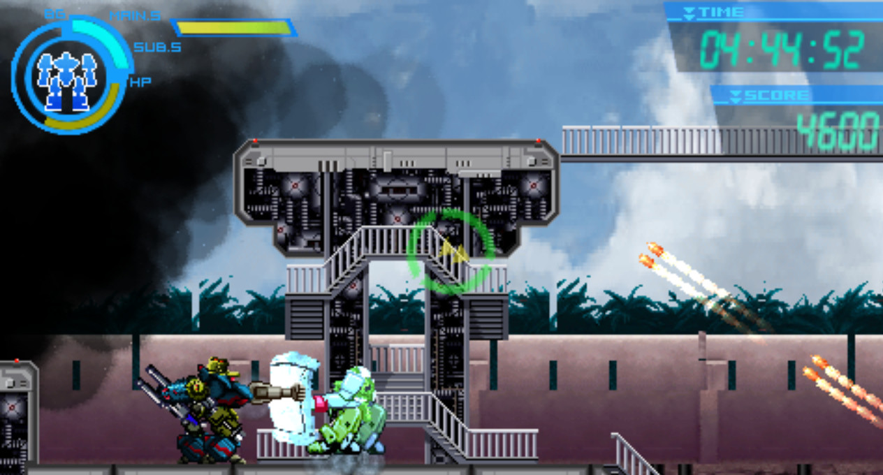 盾を持った敵機に有効なパンチ攻撃のハードブロウ