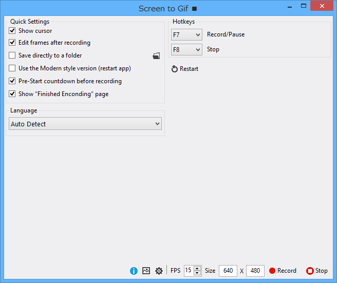 “App Settings”画面。［App Settings］ボタンをもう一度押せば、元の画面へ戻れる
