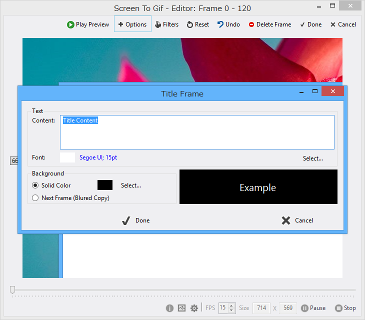 タイトルフレームの挿入