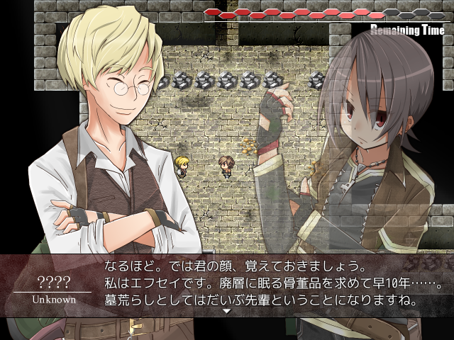 テトラが最初に出会う墓荒らし“エフセイ”。状態異常攻撃のエキスパートで、序盤から頼れる先輩としてパーティインしてくれる