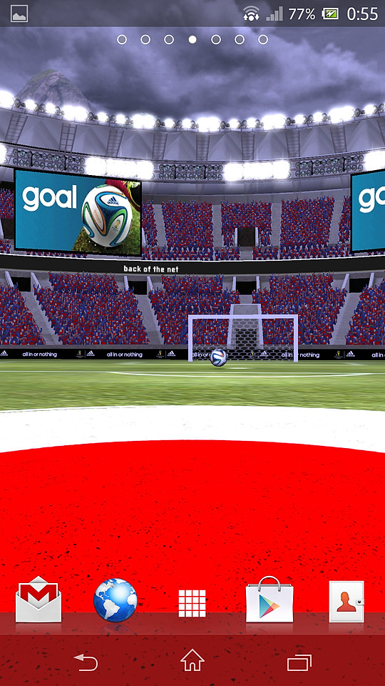 ボールをタップしてシュートでき、ゴールが決まると歓声の効果音が再生される