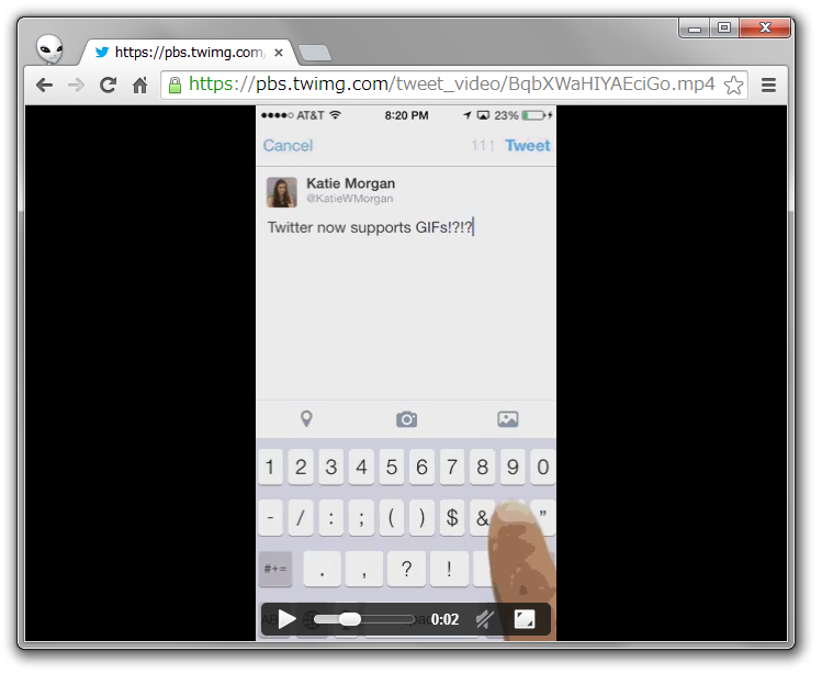 Twitterに投稿したGIFアニメはMP4動画へ自動で変換される