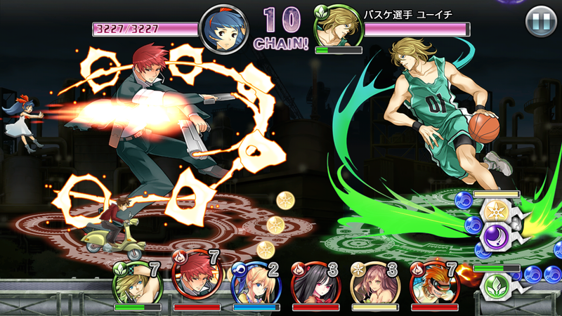 タクヤがスクーターを運転して“スフィア”の取得を担当、ユキが集めたスフィアで攻撃というイメージ。タクヤ達の上やその反対側に浮かんでいるのが“タマシイ”だ