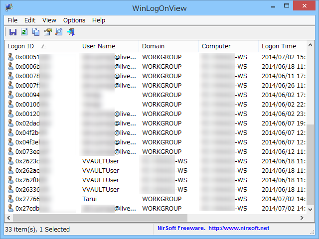 「WinLogOnView」v1.03