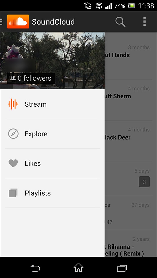 起動画面左上のボタンから表示できるメニューを選択し、画面を切り替えられる