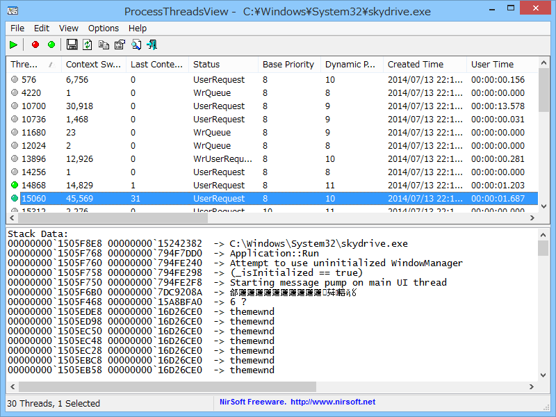 「ProcessThreadsView」v1.11
