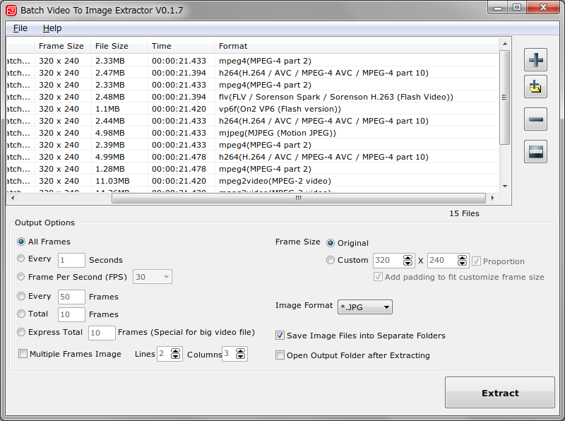 「Batch Video To Image Extractor」v0.1.7