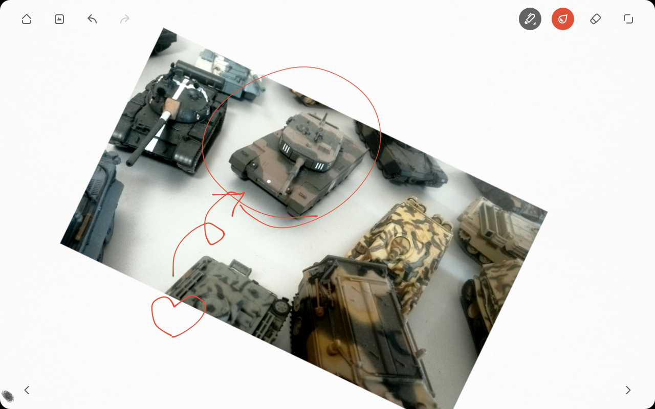 画像を取り込んで注釈を追加。画像はタップ＆ホールドすることで拡大・縮小・移動が可能となる