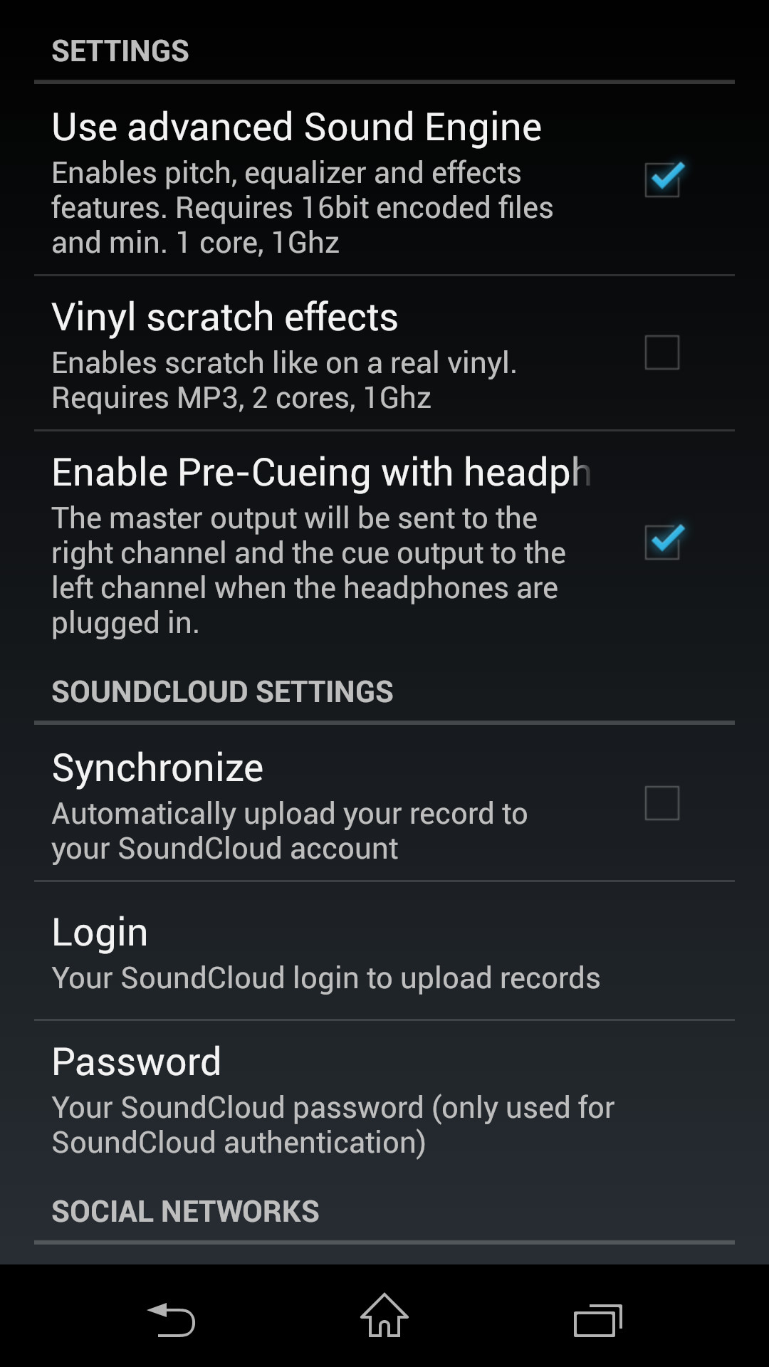 “Enable Pre-Cueing with headphone”をONにすると、ヘッドホン使用時に左右のチャンネルから出力される音を分けられる