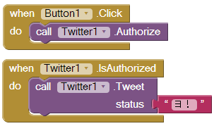 Twitterアプリのブロック組み立て