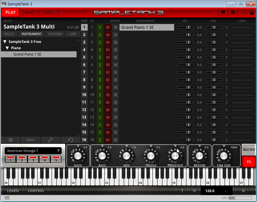 「SampleTank 3 Free」v3.0.2