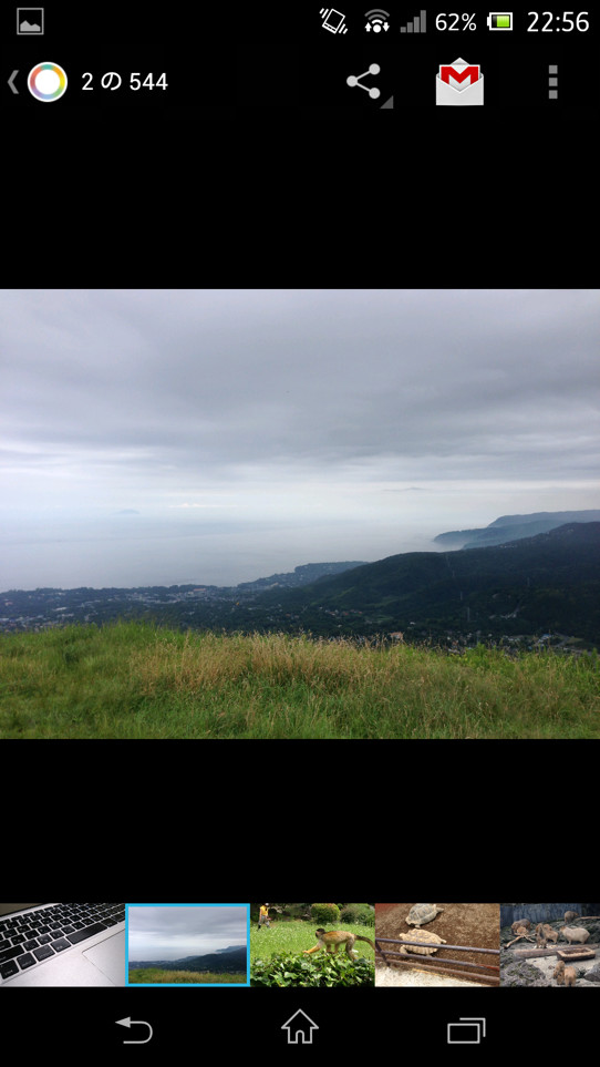 詳細画面で画像を拡大表示して閲覧でき、左右のフリックで前後の画像に切り替え可能