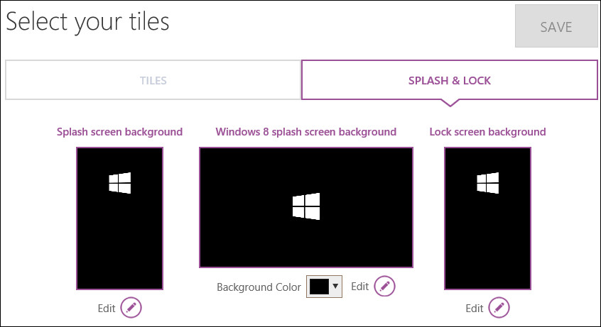スプラッシュスクリーンの設定