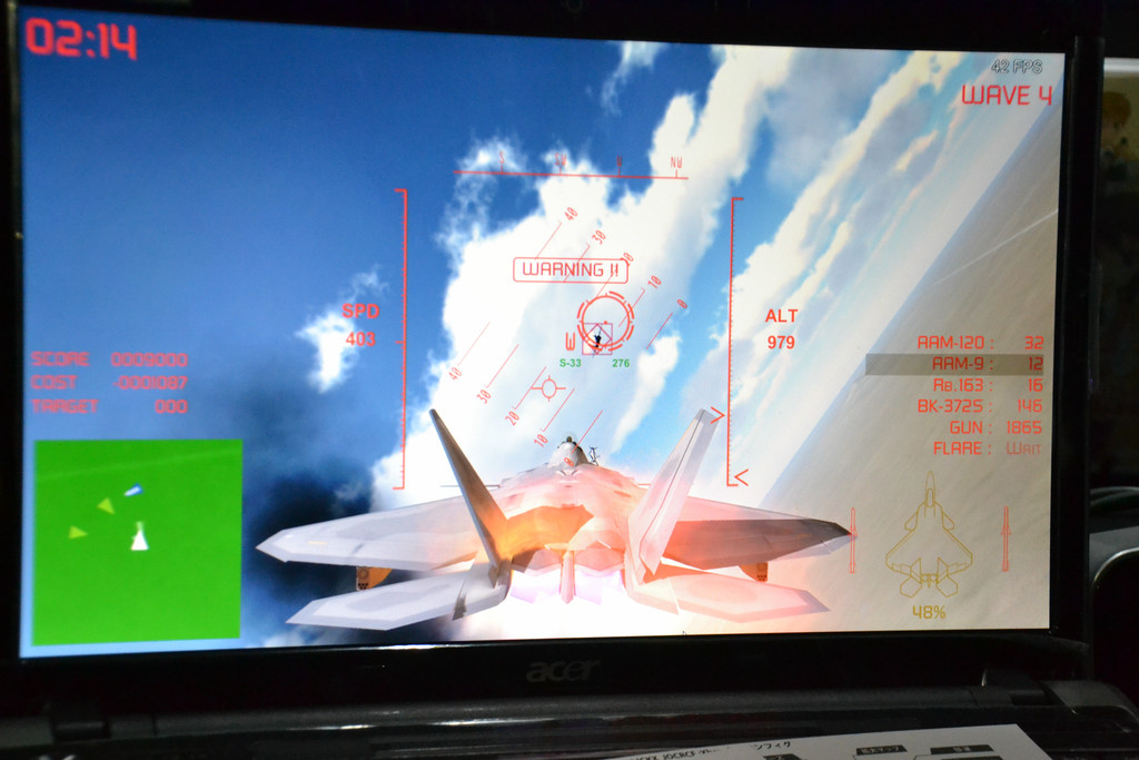 フライトシューティングとしての挙動はとても完成度が高い。後は中身の作り込みのフェーズのようだ