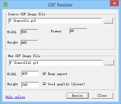 「GiF Resizer」v1.10