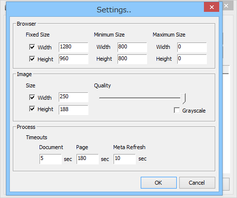 設定ダイアログ