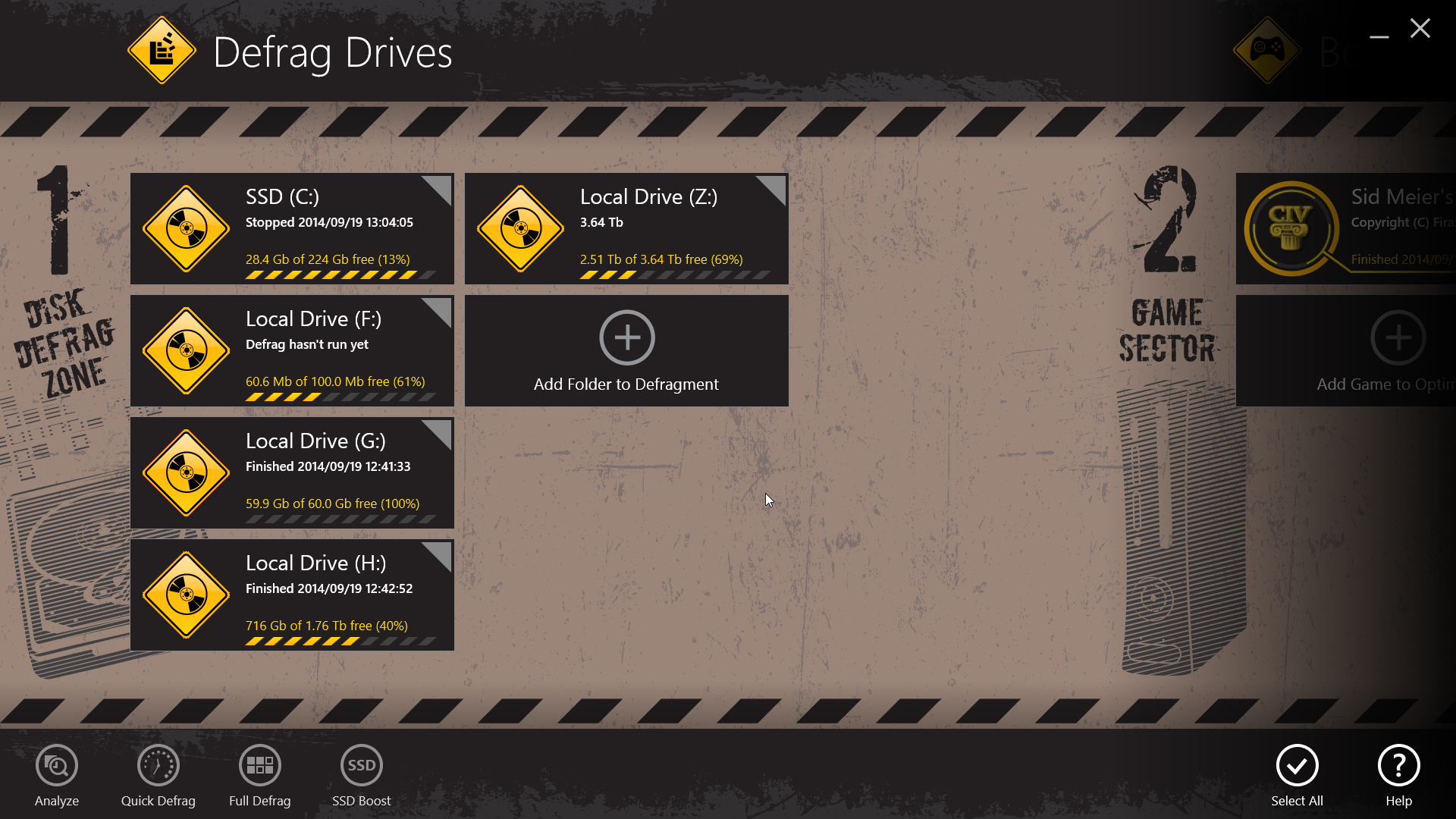 「Auslogics Disk Defrag Touch」v1.2.1.0