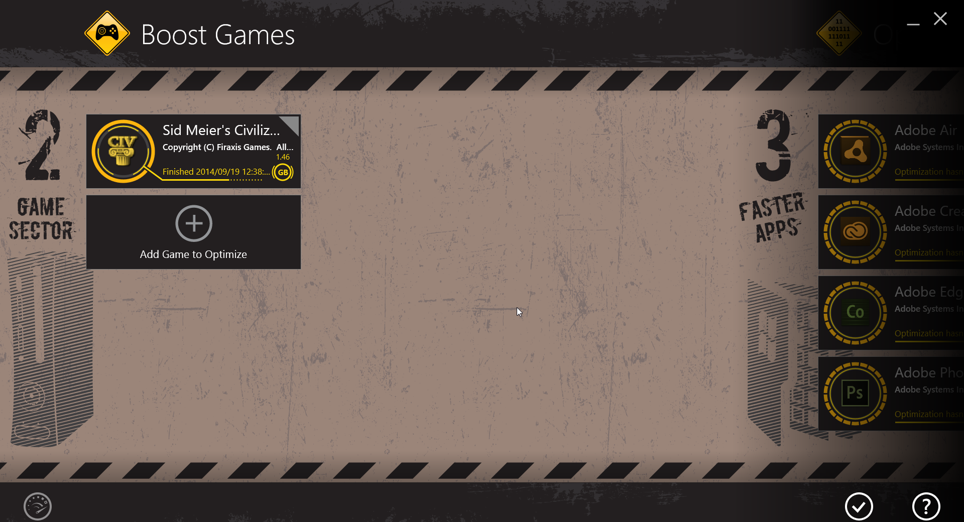 アプリケーションやゲームソフトのブースト機能を搭載