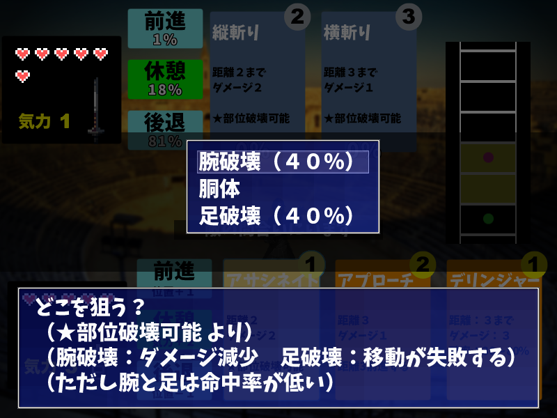 部位破壊を試みると攻撃が外れるリスクはあるが、当たれば効果は大きい