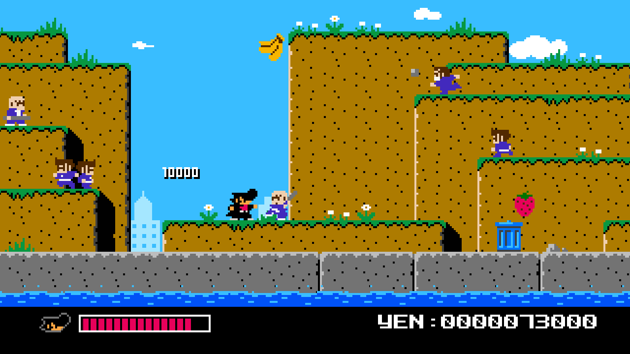 言葉もなくただ一人、拳でのみ戦いを挑む硬派な主人公。しかし敵は容赦してくれないので、かなりハードな戦いになる