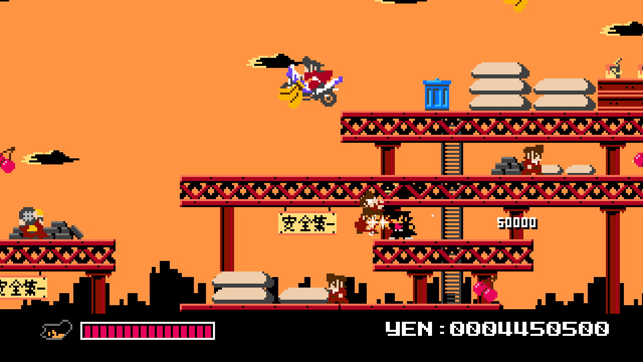 言葉もなくただ一人、拳でのみ戦いを挑む硬派な主人公。しかし敵は容赦してくれないので、かなりハードな戦いになる