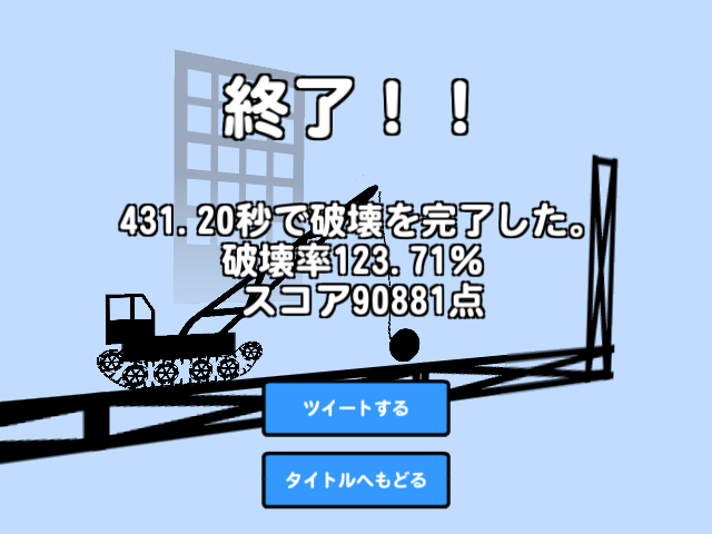 物理演算された車体や鉄球を、うまくコントロールして先へと進む。なるべく多くの障害物を破壊して進むのもプレイ目標になる