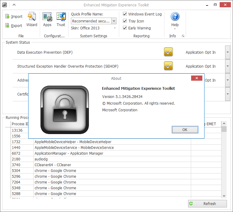 「Enhanced Mitigation Experience Toolkit」v5.1.5426.28434
