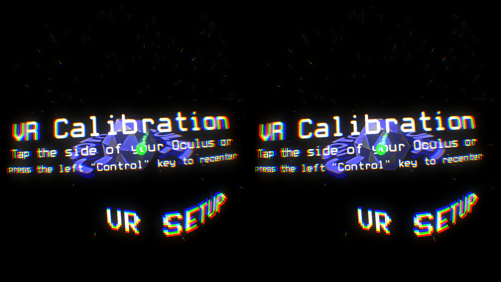 起動するとまずこの画面。“Tap”とはOculus Riftの本体をポンポンと叩くこと。加速度センサーで認識しているのだろう