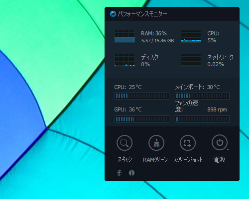 “パフォーマンスモニター”