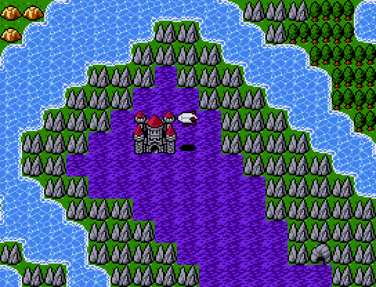 RPGでは終盤入手アイテムとして定番の飛行船だが、本作では“最初から手に入る”か“最後まで手に入らない”と両極端。いきなりラスボスの城へ乗り込むこともできる（勝てるかは別問題）