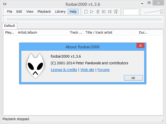 「foobar2000」v1.3.6