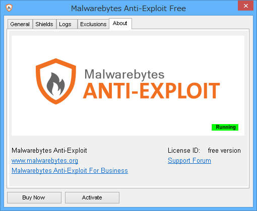 「Malwarebytes Anti-Exploit」v1.05