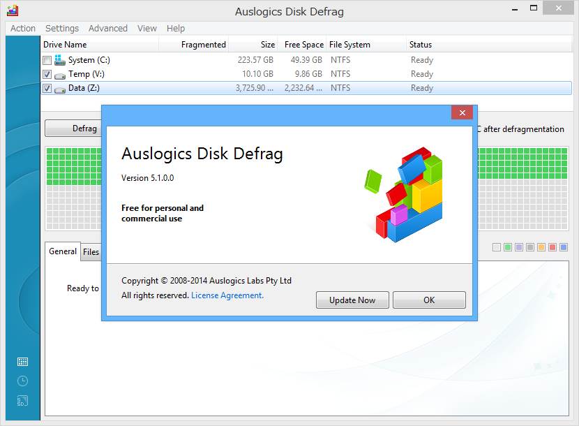 「Auslogics Disk Defrag Free」v5.1.0.0