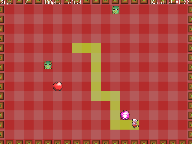 魔力ラインで毒リンゴや敵を囲んで浄化。長いラインで一気に浄化するのは気持ちいいが、同時にリスクも高まる。焦らず大胆に操作したい