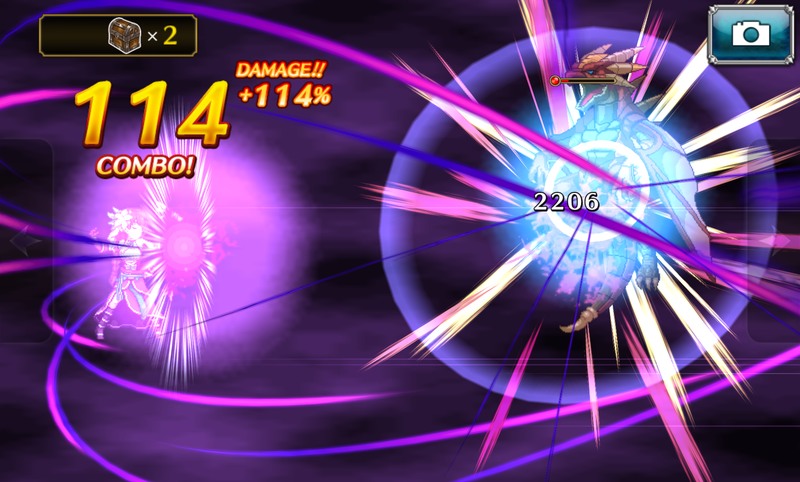 ドットキャラクターと3Dエフェクトによるアニメーションが見事な奥義演出。発動時には技名のカットインも