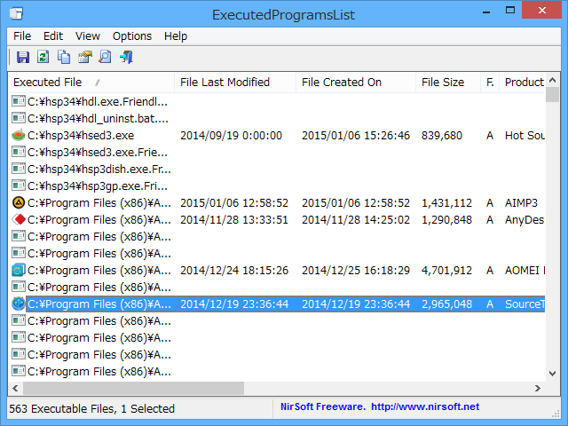 「ExecutedProgramsList」v1.00