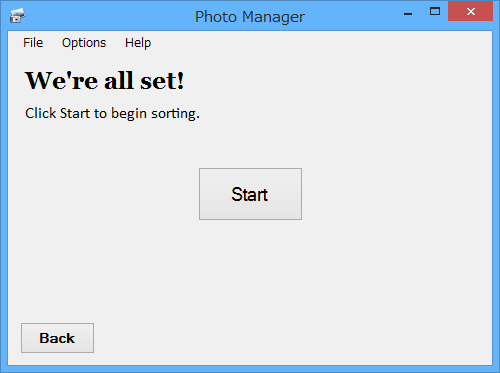［Start］ボタンで振り分け処理を開始