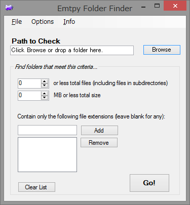 「Empty Folder Finder」v1.2.0.0