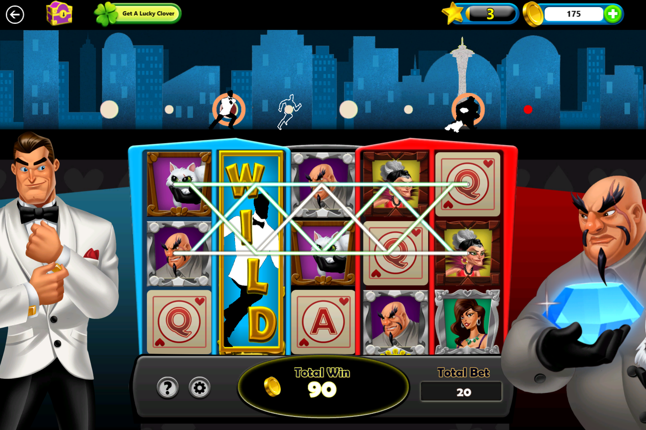 ハードボイルドな雰囲気が漂うセカンドステージ“Jackpots are forever”。ミスター・ジャックポットは無事に宝石泥棒を捕えられるか？