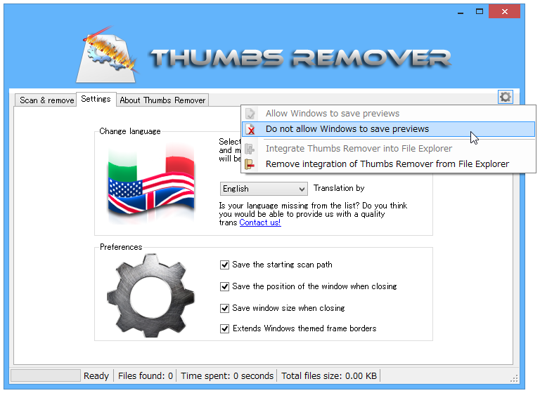 メイン画面右上にある歯車アイコンを押すと現れるメニューから利用可能