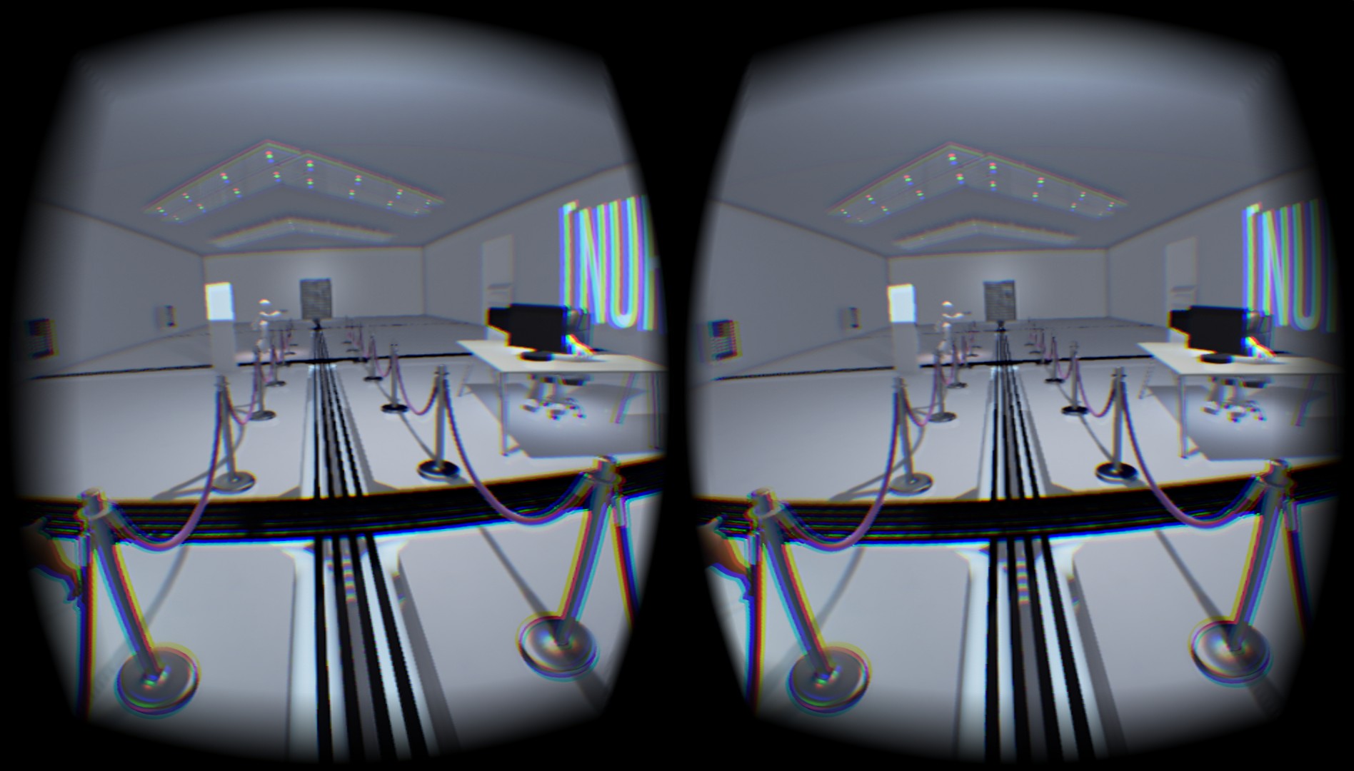 最初は展示場のような白い空間から始まる