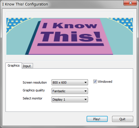 画面解像度などを変更可能