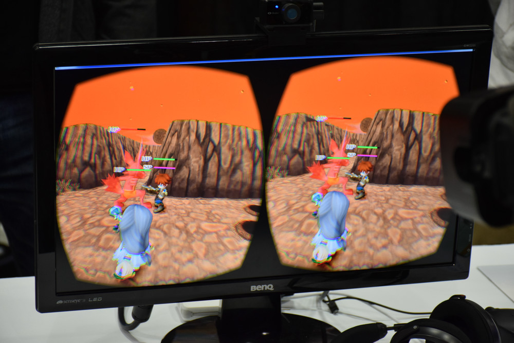 「白猫VRプロジェクト」の展示。日本のゲームメーカーのVR展示は唯一だ