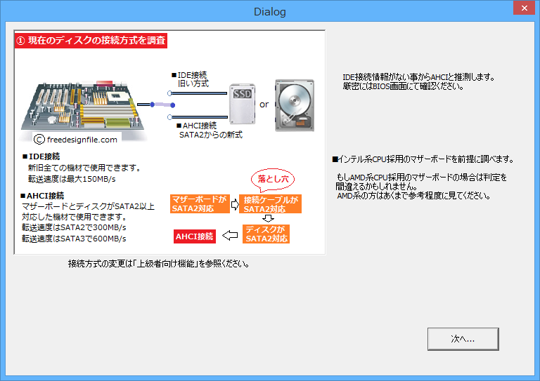 “ディスクH/W構成調査”機能。ディスクの接続方式やパーティションアライメイントを簡単にチェック