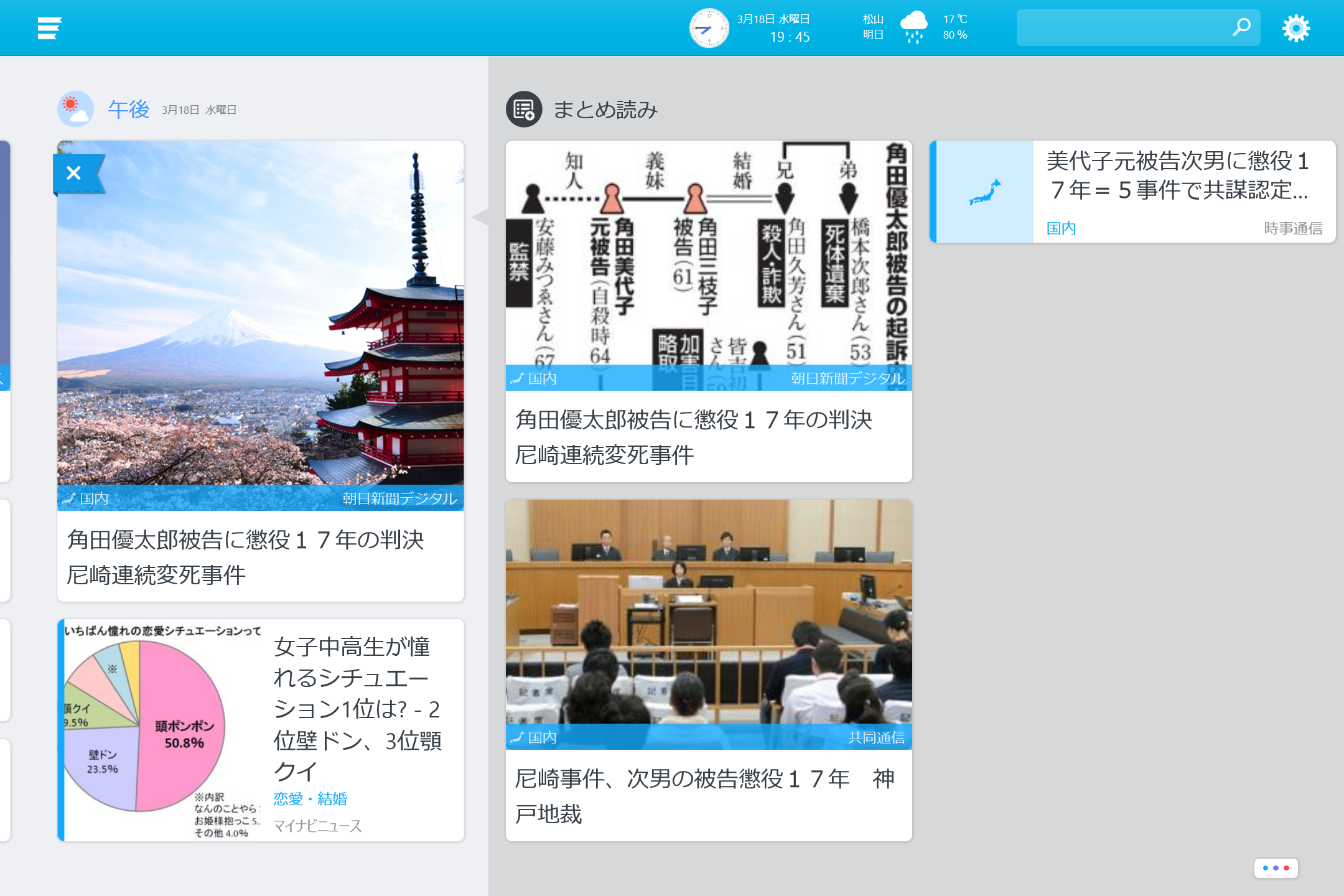 複数のメディアが同じトピックを扱っている場合に利用できる“まとめ読み”機能