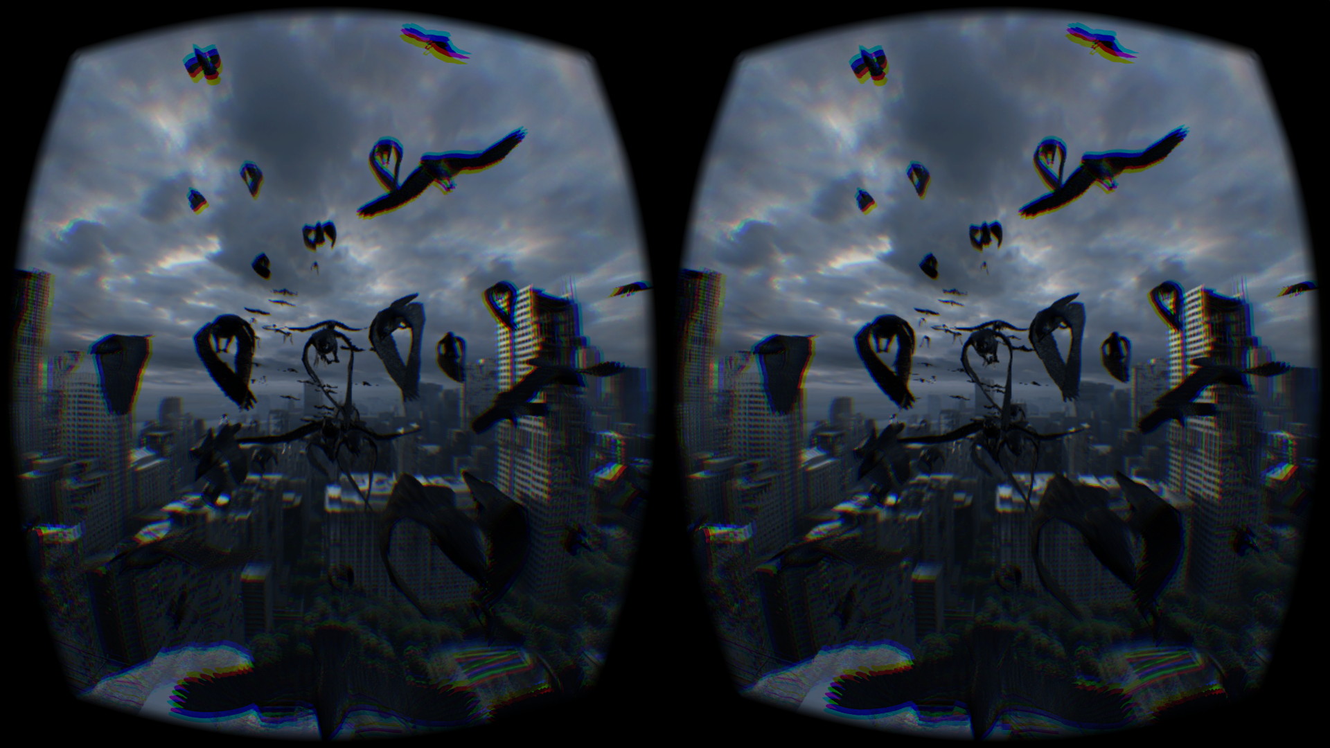 繰り返し襲ってくるカラスの群れ