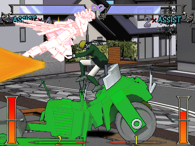 地上・空中問わず高速移動できる“NEXCOダッシュ”や、“邑楽ゲージ”を消費する超必殺技など、アクションのバリエーションも豊富