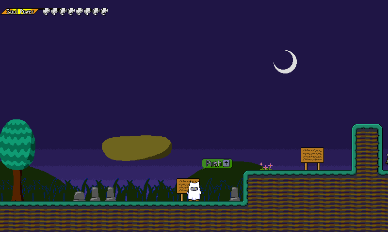 白いおばけが主人公。ただし憑依するとその姿は見えなくなる