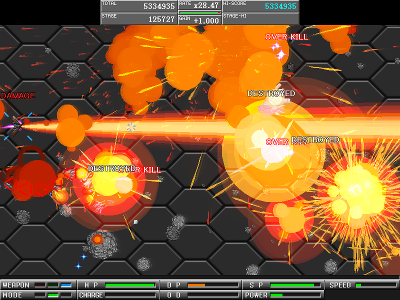 “Trial Mode”はひたすら敵を倒していくスコアアタックモード。“Stage Mode”が終わってからのプレイがお勧め